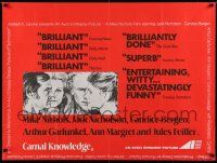 7f505 CARNAL KNOWLEDGE reviews British quad '71 Jack Nicholson, Candice Bergen,Garfunkel,Ann-Margret
