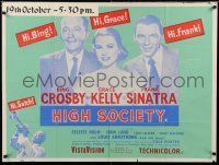 7f525 HIGH SOCIETY British quad R60s art of Frank Sinatra, Bing Crosby, Grace Kelly & Louis Armstrong