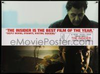 7f532 INSIDER DS British quad '00 Christopher Plummer, cool image of Al Pacino & Russell Crowe!
