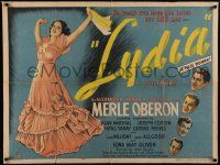 7f538 LYDIA British quad '41 full-length artwork of Merle Oberon, who wants all there is to love!