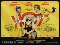 7f564 SOME LIKE IT HOT advance British quad R00 sexy Marilyn Monroe with Tony Curtis & Jack Lemmon!