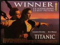 7f572 TITANIC awards DS British quad '97 DiCaprio, Kate Winslet, directed by James Cameron!