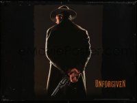 7f577 UNFORGIVEN teaser British quad '92 classic image of Clint Eastwood with his back turned!