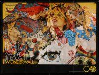 7f584 WONDERWALL 2-sided British quad '69 Jane Birkin, LSD, cool fold-out pressbook poster!