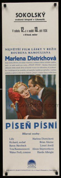 7f095 SONG OF SONGS Czech 12x38 '36 beautiful Marlene Dietrich and Lionel Atwill, different!