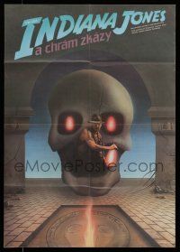 7f102 INDIANA JONES & THE TEMPLE OF DOOM Czech 24x35 '86 different art of Ford & skull by Pecak!
