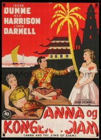 7f594 ANNA & THE KING OF SIAM Danish '46 pretty Irene Dunne, Rex Harrison & sexy Linda Darnell!