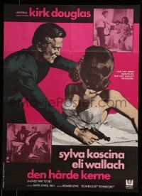 7f654 LOVELY WAY TO DIE Danish '68 great image of Kirk Douglas romancing Sylva Koscina!