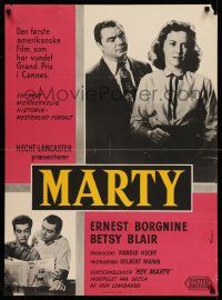 7f658 MARTY Danish '56 directed by Delbert Mann, Ernest Borgnine, written by Paddy Chayefsky!