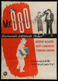 7f660 MISTER 880 Danish '52 cool different image of Burt Lancaster & Dorothy McGuire!