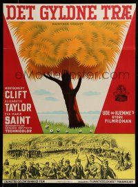 7f677 RAINTREE COUNTY Danish '60 art of Montgomery Clift, Elizabeth Taylor & Eva Marie Saint!