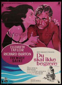 7f684 SANDPIPER Danish '66 great art of Elizabeth Taylor & Richard Burton!