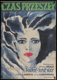 7f821 REPLAY Polish 27x38 '79 Michel Dranch, cool woman in clouds art by Maria Ihnatowicz!