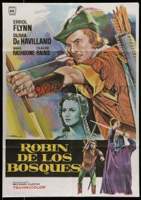 7f394 ADVENTURES OF ROBIN HOOD Spanish R78 Mac art of Errol Flynn as Robin Hood!