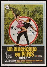 7f396 AMERICAN IN PARIS Spanish R80 wonderful art of Gene Kelly dancing with sexy Leslie Caron!