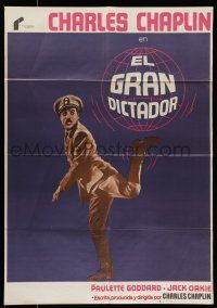 7f443 GREAT DICTATOR Spanish R78 Charlie Chaplin directs and stars, wacky WWII comedy!
