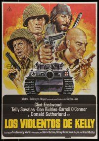 7f454 KELLY'S HEROES Spanish R81 Clint Eastwood, Telly Savalas, cool Mac art of tank and top cast!