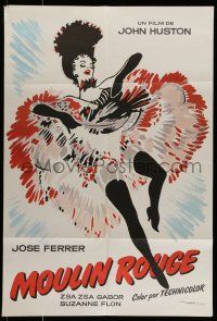 7f458 MOULIN ROUGE Spanish R70s Jose Ferrer as Toulouse-Lautrec, Mac art of sexy French dancer!