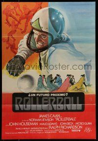 7f470 ROLLERBALL Spanish '75 completely different art of James Caan by Marti, Clave & Pico!