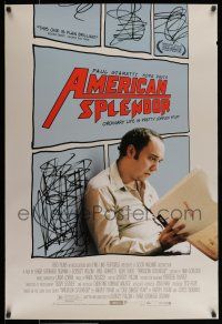 7g042 AMERICAN SPLENDOR DS 1sh '03 Paul Giamatti as Harvey Pekar, cool comic book design!
