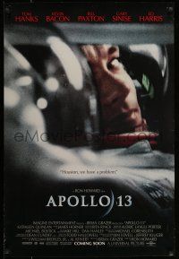 7g053 APOLLO 13 advance DS 1sh '95 Ron Howard directed, image of Tom Hanks in trouble!