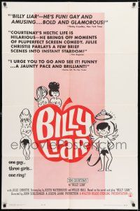 7h104 BILLY LIAR 1sh '64 John Schlesinger, early Julie Christie, cool Adam & Eve art!