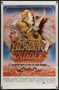7h122 BLAZING SADDLES 1sh '74 classic Mel Brooks western, Gene Wilder & Cleavon Little!
