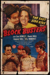 7h125 BLOCK BUSTERS 1sh '44 East Side Kids, Huntz Hall, Leo Gorcey, Gabriel Dell, Billy Benedict!