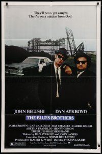 7h136 BLUES BROTHERS 1sh '80 John Belushi & Dan Aykroyd are on a mission from God!