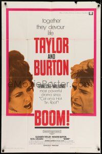 7h150 BOOM 1sh '68 Elizabeth Taylor & Richard Burton, Tennessee Williams drama!