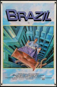 7h165 BRAZIL int'l 1sh '85 Terry Gilliam, cool sci-fi fantasy art by Lagarrigue!