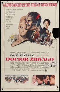7h267 DOCTOR ZHIVAGO 1sh R74 Omar Sharif, Julie Christie, David Lean English epic, Terpning art!