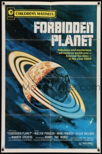 7h326 FORBIDDEN PLANET 1sh R72 mysterious adventures await you in the year 2200, different art!