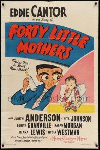 7h331 FORTY LITTLE MOTHERS style C 1sh '40 art of Eddie Cantor by Al Hirschfeld, Busby Berkeley!
