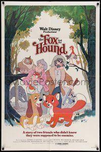 7h334 FOX & THE HOUND 1sh '81 two friends who didn't know they were supposed to be enemies!