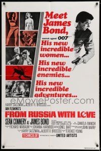 7h350 FROM RUSSIA WITH LOVE 1sh R80 Sean Connery as Ian Fleming's James Bond 007 is back!