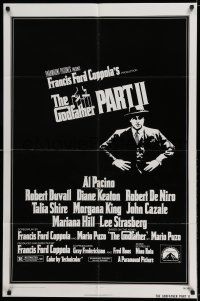 7h372 GODFATHER PART II 1sh '74 Al Pacino in Francis Ford Coppola classic crime sequel!