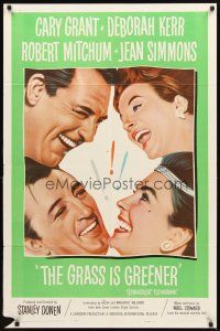 7h385 GRASS IS GREENER 1sh '61 Cary Grant, Deborah Kerr, Robert Mitchum, Jean Simmons