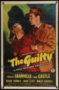 7h394 GUILTY 1sh '47 Bonita Granville, Don Castle, from a story by Cornel Woolrich!