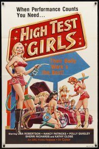 7h408 HIGH TEST GIRLS 1sh '80 sexy art of hot rod women who have the best body work!