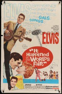 7h433 IT HAPPENED AT THE WORLD'S FAIR 1sh '63 Elvis Presley swings higher than the Space Needle!