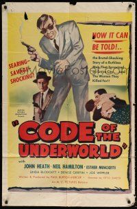 7h594 MURDER IN VILLA CAPRI 1sh '55 directed by Otto Simetti, Code of the Underworld!