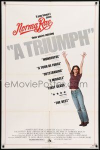 7h624 NORMA RAE style B 1sh '79 Sally Field, story of a woman with the courage to risk everything!