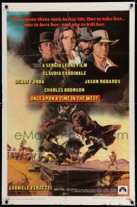 7h629 ONCE UPON A TIME IN THE WEST 1sh '69 Sergio Leone, Cardinale, Fonda, Bronson, Robards!