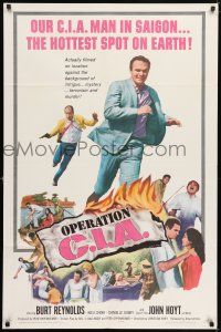 7h634 OPERATION CIA 1sh '65 early Burt Reynolds on the run in Saigon!