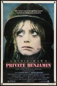 7h652 PRIVATE BENJAMIN 1sh '80 funny image of depressed soldier Goldie Hawn!