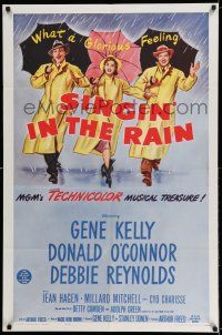 7h704 SINGIN' IN THE RAIN 1sh R62 Gene Kelly, Donald O'Connor, Debbie Reynolds, classic musical!