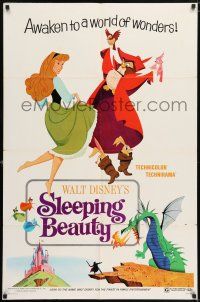 7h714 SLEEPING BEAUTY style B 1sh R70 Walt Disney cartoon fairy tale fantasy classic!