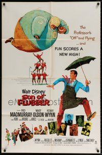 7h720 SON OF FLUBBER 1sh R70 Walt Disney, art of absent-minded professor Fred MacMurray!