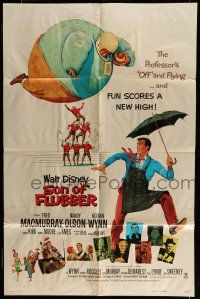 7h721 SON OF FLUBBER 1sh R74 Walt Disney, art of absent-minded professor Fred MacMurray!
